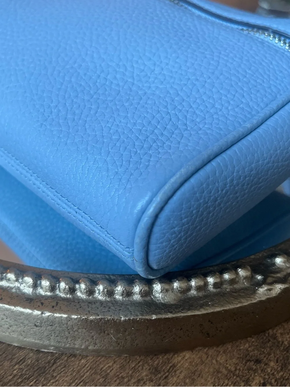 Kate Spade Polly Pebbled Leather Crossbody Bag Powder Blue Silver Hardware